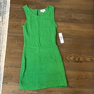 Zara Green Ribbed Sheath Mini Dress